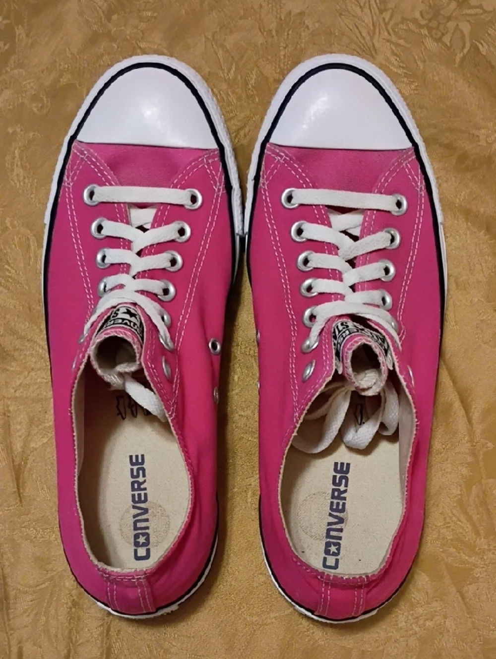 CONVERSE All Star Hot Pink Low Top Canvas Sneakers Women's 11.0 Men's 9.0 - Picture 5 of 11